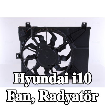 NISSENS Fan, radyatör 338mm, radyatör fan kapağı, direnç olmadan, kontrol ünitesi olmadan — Hyundai i10