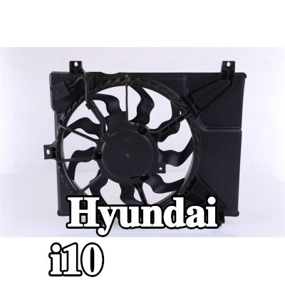 NISSENS مروحة, المبرد 338mm, مع غطاء مروحة المبرد, بدون مقاوم, بدون وحدة التحكم — Hyundai i10
