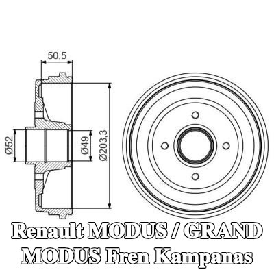 BOSCH Arka aks fren kampanası, 237mm, rulmanlı (ler), tekerlek yatağı ile — Renault Modus / Grand Modus
