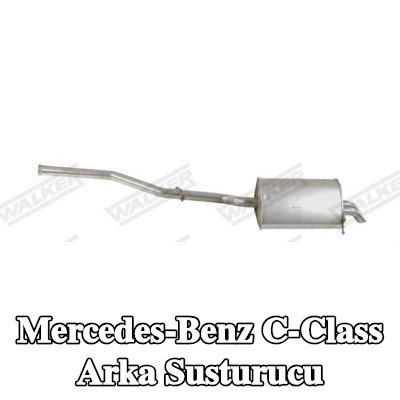 WALKER Arka susturucu 1730mm, montaj parçaları olmadan — 2008 Mercedes-Benz C-Class