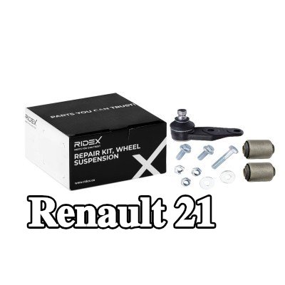 RIDEX طقم إصلاح, تعليق العجلة المحور الأمامي, مع وصلة كروية, مع مواد تثبيت, مع حامل مطاطي — Renault 21