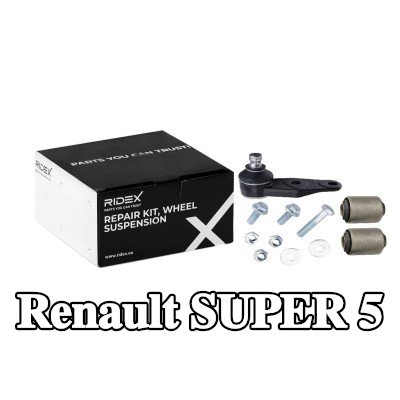 RIDEX طقم إصلاح, تعليق العجلة المحور الأمامي, مع وصلة كروية, مع مواد تثبيت, مع حامل مطاطي — Renault Super 5