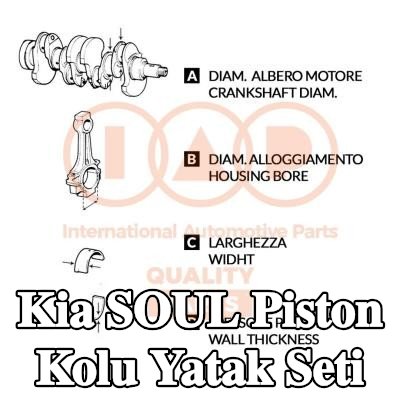 IAP QUALITY PARTS Piston Kolu Yatak Seti — 2011 Kia Soul