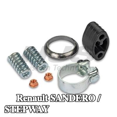 HJS طقم تركيب المحول الحفاز مع مشبك — Renault Sandero / Stepway