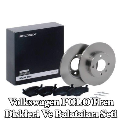 RIDEX Fren diskleri ve balataları seti Ön Aks, düz — 1990 Volkswagen Polo