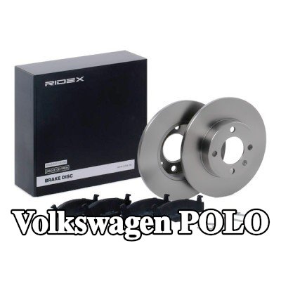 RIDEX مجموعة أقراص الفرامل والوسادات للمحور الأمامي, صلب — 1990 Volkswagen Polo