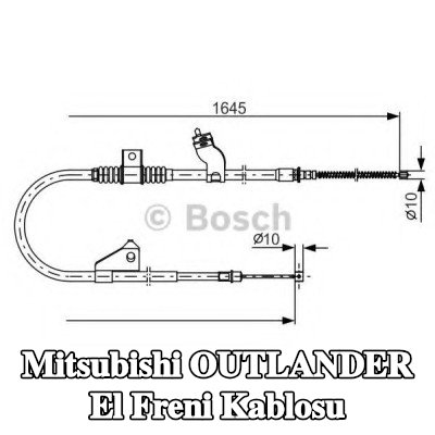 BOSCH El freni kablosu 1645mm — 2011 Mitsubishi Outlander