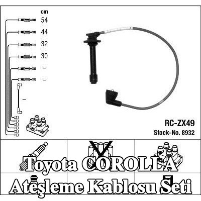 NGK Ateşleme kablosu seti mavi — Toyota Corolla