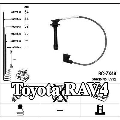 NGK مجموعة أسلاك الإشعال باللون الأزرق — Toyota Rav4