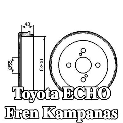 BOSCH Arka aks fren kampanası, 233mm — Toyota Echo