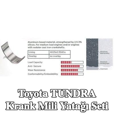 IPSA Alüminyum alaşımlı tabakalı krank mili yatak seti, alüminyum bileşik tabakalı, çelik arka kısımlı — Toyota Tundra