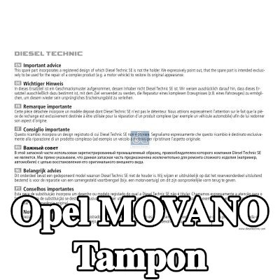 DT Spare Parts Tampon — 2022 Opel Movano