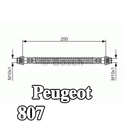 BOSCH خرطوم الفرامل 250mm — Peugeot 807