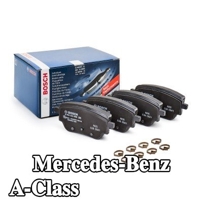 BOSCH مجموعة وسادات الفرامل 17, 2mm, مع لوحة مانعة للصرير, مع دليل التركيب, مع زنبرك — Mercedes-Benz A-Class