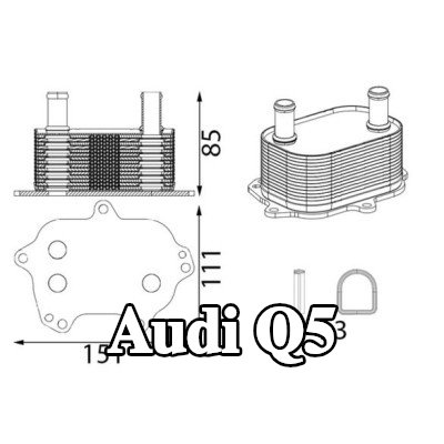 MAHLE مبرد زيت المحرك مع الحشوات/الأختام — Audi Q5