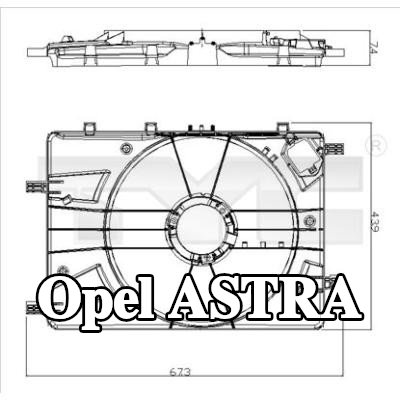 TYC دعامة، مروحة التبريد — Opel Astra