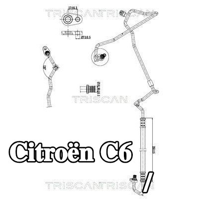 TRISCAN خط الضغط العالي/المنخفض، تكييف الهواء — Citroën C6