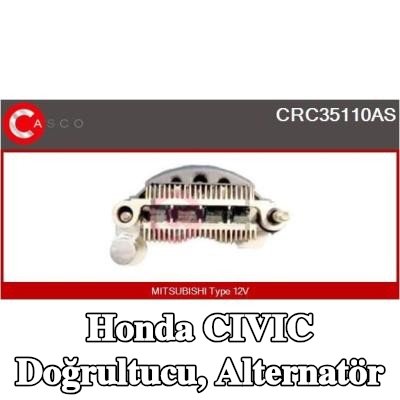 CASCO Doğrultucu, alternatör — 1992 Honda Civic