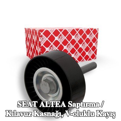 FEBI BILSTEIN Saptırma / kılavuz kasnağı, V-ribbed belt Outer Diameter: 76mm, vida ile — 2009 SEAT Altea