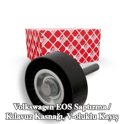 FEBI BILSTEIN Saptırma / kılavuz kasnağı, V-ribbed belt Outer Diameter: 76mm, vida ile — Volkswagen Eos