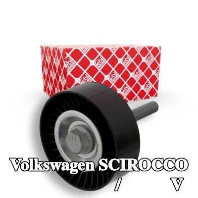 FEBI BILSTEIN بكرة الانحراف/التوجيه, V-ribbed belt Outer Diameter: 76mm, مع برغي — Volkswagen Scirocco