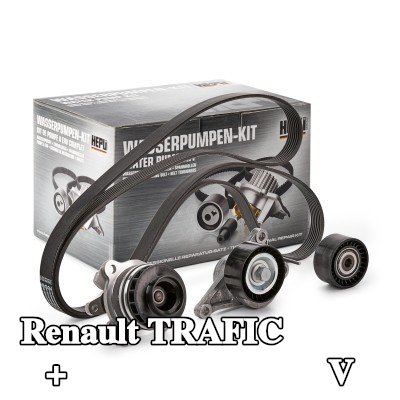 HEPU مضخة الماء + مجموعة الحزام المضلع على شكل V — Renault Trafic