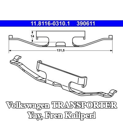 ATE Yay, fren kaliperi — 2012 Volkswagen Transporter
