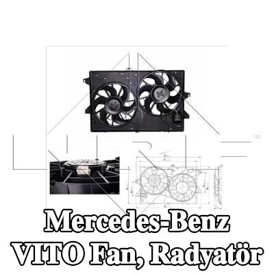 NRF Fan, radyatör 290mm, radyatör fanı kapağı olmadan — 1998 Mercedes-Benz Vito