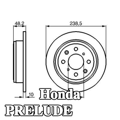 BOSCH القطر الخارجي لقرص المكابح: 238mm, صلب, مشحم, مع مسامير/براغي — 1990 Honda Prelude