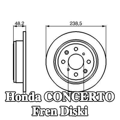 BOSCH Fren diski Dış Çap: 238mm, düz, Yağlanmış, cıvata/vida ile — Honda Concerto