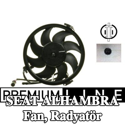 MAHLE Fan, radyatör 280mm, radyatör fanı kapağı olmadan — 2000 SEAT Alhambra