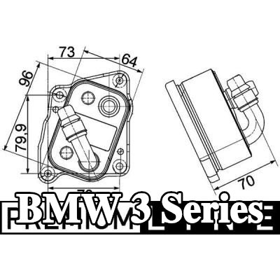 MAHLE مبرد زيت المحرك بدون حشية/مانع تسرب — 1997 BMW 3 Series