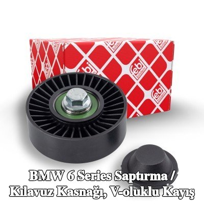 FEBI BILSTEIN Saptırma / kılavuz kasnağı, V-ribbed belt Outer Diameter: 80mm, vida ile — 2004 BMW 6 Series