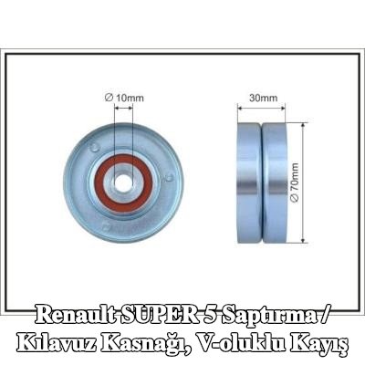 CAFFARO Saptırma / kılavuz kasnağı, V-ribbed belt Outer Diameter: 70mm — 1990 Renault Super 5