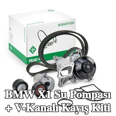 INA Water Pump + V-Ribbed Belt Kit Check alternator freewheel clutch & replace if necessary — BMW X1