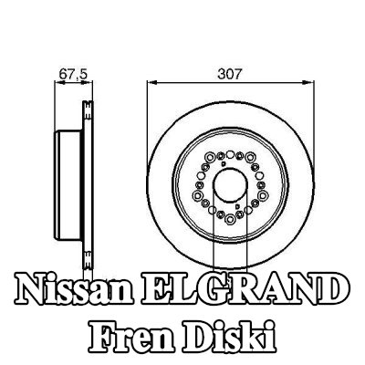 BOSCH Fren diski Dış Çap: 306, 7mm, Havalandırmalı, Yağlanmış — Nissan Elgrand