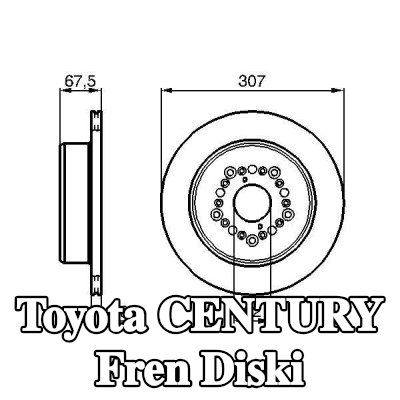 BOSCH Fren diski Dış Çap: 306, 7mm, Havalandırmalı, Yağlanmış — Toyota Century