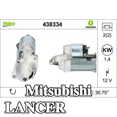 VALEO محرك التشغيل قطعة أصلية جديدة, 1, 4kW — 2007 Mitsubishi Lancer