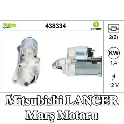 VALEO Marş motoru YENİ ORİJİNAL PARÇA, 1, 4kW — 2007 Mitsubishi Lancer