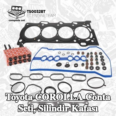 ET ENGINETEAM Conta seti, silindir kapağı vida seti ile silindir kapağı, valf gövdesi contalı — 2000 Toyota Corolla