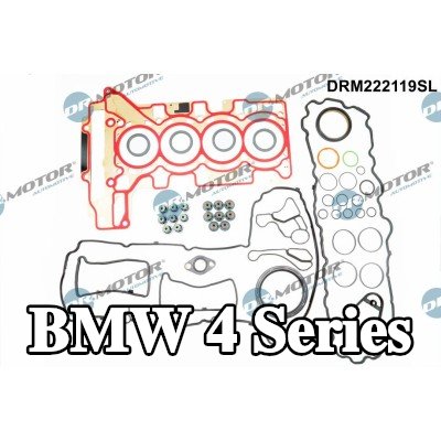 DR.MOTOR AUTOMOTIVE مجموعة حشيات كاملة, محرك مزود بمانع تسرب عمود الكامات, مع مانع تسرب العمود المرفقي, مع حشية رأس الأسطوانة, مع حشية غطاء الصمام, مع أختام ساق الصمام, مع حشية (حشيات) مشعب العادم, مع حشية (حشيات) مشعب السحب — 2014 BMW 4 Series