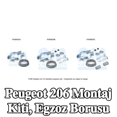 BM CATALYSTS Montaj Kiti, egzoz borusu — Peugeot 206
