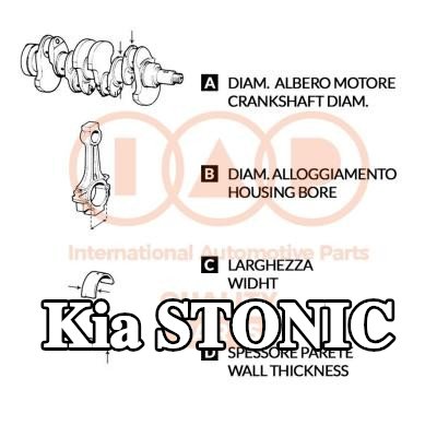 IAP QUALITY PARTS مجموعة محامل قضيب التوصيل — 2017 Kia Stonic