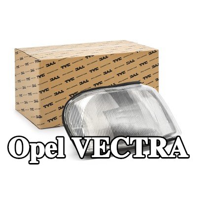 TYC مؤشر جانبي أمامي أيمن, أبيض, مع حامل لمبة — 2000 Opel Vectra