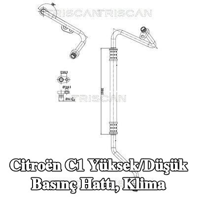 TRISCAN Yüksek/Düşük Basınç Hattı, klima — 2012 Citroën C1