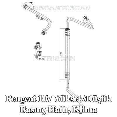TRISCAN Yüksek/Düşük Basınç Hattı, klima — Peugeot 107