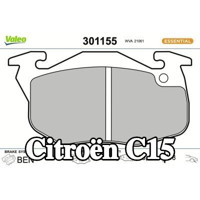 VALEO طقم وسادات الفرامل FIRST, المحور الأمامي, 18mm, بدون لوحة مانعة للصرير — 1990 Citroën C15