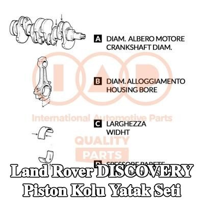 IAP QUALITY PARTS Piston Kolu Yatak Seti — 2012 Land Rover Discovery