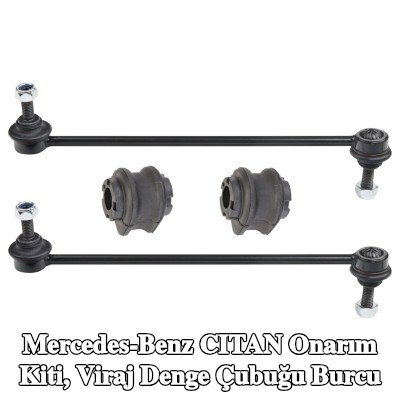 RIDEX Onarım kiti, ön aks her iki taraf için stabilizatör burcu, bağlantı çubuğu ile — Mercedes-Benz Citan