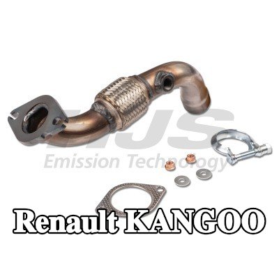 HJS أنبوب إصلاح, محول حفاز قبل المحول الحفاز, مع مواد تثبيت — Renault Kangoo